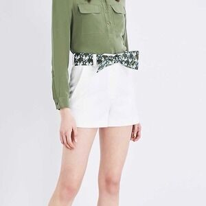 $245 Maje Women's Paris High-Rise Crepe Mini Shorts with belts 34 XS